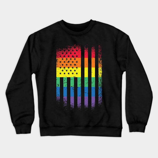 Usa LGBTQ Pride Crewneck Sweatshirt by MajorCompany